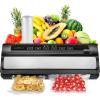 imageNutriChef Automatic Food Vacuum Sealer Machine  Electric Air Sealing Preserver with 5 Reusable Bags LED Controls HighPower Suction for Dry ampamp Moist Foods Stainless Steel HousingStainless Steel  Black