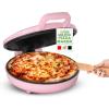imageNutriChef Countertop Pizza Maker  1500W NonStick Electric Pizza Cooker  Make 12quot Personal Pizzas Eggs Toast ampamp More  CoolTouch Handles Compact ampamp SpaceSaving  Temp Range 175400F  RedPink