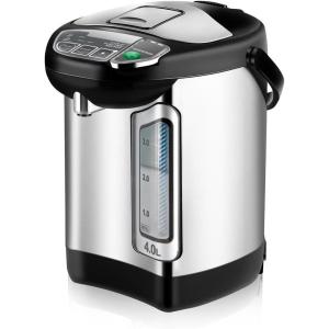 imageNutriChef Water Boiler and Hot Water Dispenser 8L Electric Beverage Dispenser with Safety Lock Lid NonDrip Tap Warm Function Food Grade Stainless Steel Home ampamp Commercial Use 19quotx9quotx9quot Silver42 Quarts