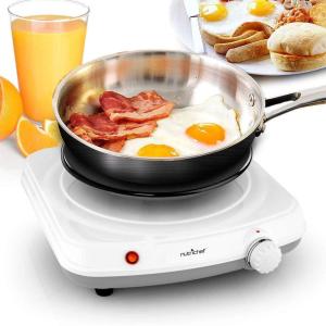 imageNutriChef Electric Countertop Single Food BurnerBuffet Hot Plate Dish Warmer with Adjustable TempLED LightUse with Stainless SteelCast IronMagnetic CookwaresHomeCampingPKST11