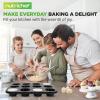 imageNutriChef Muffin Pans for Baking 4Pack  Nonstick 12 Mold Cupcake Tins  Carbon Steel Stackable Cup Cake Trays  Dishwasher ampamp Oven Safe  Includes 200 Parchment Paper Liners  13 x 10 x 1  Black