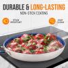 imageNutriChef f 12quot Large Fry Pan  Large Skillet Nonstick Frying Pan with Silicone Handle Ceramic Coating Blue Silicone Handle StainResistant And Easy To Clean Professional Home Cookware14
