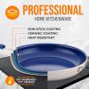 imageNutriChef f 12quot Large Fry Pan  Large Skillet Nonstick Frying Pan with Silicone Handle Ceramic Coating Blue Silicone Handle StainResistant And Easy To Clean Professional Home Cookware14