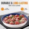 imageNutriChef f 12quot Large Fry Pan  Large Skillet Nonstick Frying Pan with Silicone Handle Ceramic Coating Blue Silicone Handle StainResistant And Easy To Clean Professional Home Cookware12