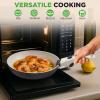 imageNutriChef 18Piece Ceramic Cookware Set with Detachable Handles Non Stick Pots and Pans PTFEFree Natural Ceramic Coating SpaceSaving Design Oven ampamp Stove Safe Includes Utensils