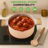 imageNutriChef 14Piece NonStick Ceramic Cookware Set  Induction Safe Pots and Pans with Glass Lids CoolTouch Handles Even Heat Distribution Dishwasher Safe Includes Ladle Tong Spatula BlackPink