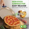 imageNutriChef 3Piece Pizza Tray Set with Silicone Handles  Round Nonstick Pizza Pan with Perforated Holes Durable Carbon Steel Small Medium Large Sizes  Ideal for Crispy Evenly Baked Pizzas GoldGold