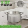 imageNutriChef Stainless Steel Cookware Stockpot  14 Quart Heavy Duty Induction Pot Soup Pot with Stainless Steel Lid Gas Induction Ceramic Glass and Halogen Cooktops Compatible  NCSPT14Q5 Quarts