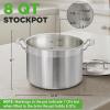 imageNutriChef Stainless Steel Cookware Stockpot  14 Quart Heavy Duty Induction Pot Soup Pot with Stainless Steel Lid Gas Induction Ceramic Glass and Halogen Cooktops Compatible  NCSPT14Q8 Quarts