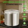 imageNutriChef Stainless Steel Cookware Stockpot  14 Quart Heavy Duty Induction Pot Soup Pot with Stainless Steel Lid Gas Induction Ceramic Glass and Halogen Cooktops Compatible  NCSPT14Q40 Quarts