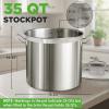 imageNutriChef Stainless Steel Cookware Stockpot  14 Quart Heavy Duty Induction Pot Soup Pot with Stainless Steel Lid Gas Induction Ceramic Glass and Halogen Cooktops Compatible  NCSPT14Q35 Quarts