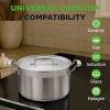imageNutriChef Stainless Steel Cookware Stockpot  14 Quart Heavy Duty Induction Pot Soup Pot with Stainless Steel Lid Gas Induction Ceramic Glass and Halogen Cooktops Compatible  NCSPT14Q5 Quarts