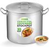 imageNutriChef Stainless Steel Cookware Stockpot  14 Quart Heavy Duty Induction Pot Soup Pot with Stainless Steel Lid Gas Induction Ceramic Glass and Halogen Cooktops Compatible  NCSPT14Q35 Quarts