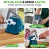 imageNutrichef 3 in 1 Cheese Grater ampamp Shredder  Strong Suction Base Rotary Handle with Safety Lock  Includes Hand Crank ampamp 3 Drum Blades for 3 Textures Fine Medium ampamp Strips  Blue