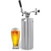 imageNutriChef Pressurized Growler Tap System  Stainless Steel Mini Keg Dispenser Portable Kegerator Kit  Co2 Pressure Regulator Keeps Carbonation for Craft Beer Draft and Homebrew  PKBRTP100 128ozSingle Wall