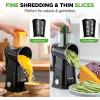 imageNutriChef 5 in 1 Cheese Grater ampamp Shredder  5 Different Blades for Thin Thick Julienne Strips Wavy ampamp Straight Strips  Includes Hand Crank Strong Suction Base ampamp Storage Container  Black