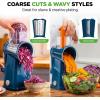 imageNutriChef 5 in 1 Cheese Grater ampamp Shredder  5 Different Blades for Thin Thick Julienne Strips Wavy ampamp Straight Strips  Includes Hand Crank Strong Suction Base ampamp Storage Container  Blue