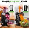 imageNutriChef 5 in 1 Cheese Grater ampamp Shredder  5 Different Blades for Thin Thick Julienne Strips Wavy ampamp Straight Strips  Includes Hand Crank Strong Suction Base ampamp Storage Container  Black