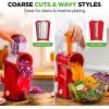 imageNutriChef 5 in 1 Cheese Grater ampamp Shredder  5 Different Blades for Thin Thick Julienne Strips Wavy ampamp Straight Strips  Includes Hand Crank Strong Suction Base ampamp Storage Container  Red