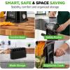 imageNutriChef 5 in 1 Cheese Grater ampamp Shredder  5 Different Blades for Thin Thick Julienne Strips Wavy ampamp Straight Strips  Includes Hand Crank Strong Suction Base ampamp Storage Container  Black
