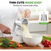 imageNutrichef 3 in 1 Cheese Grater ampamp Shredder  Strong Suction Base Rotary Handle with Safety Lock  Includes Hand Crank ampamp 3 Drum Blades for 3 Textures Fine Medium ampamp Strips  White