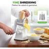 imageNutrichef 3 in 1 Cheese Grater ampamp Shredder  Strong Suction Base Rotary Handle with Safety Lock  Includes Hand Crank ampamp 3 Drum Blades for 3 Textures Fine Medium ampamp Strips  White