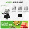imageNutrichef 3 in 1 Cheese Grater ampamp Shredder  Strong Suction Base Rotary Handle with Safety Lock  Includes Hand Crank ampamp 3 Drum Blades for 3 Textures Fine Medium ampamp Strips  Black