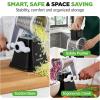 imageNutrichef 3 in 1 Cheese Grater ampamp Shredder  Strong Suction Base Rotary Handle with Safety Lock  Includes Hand Crank ampamp 3 Drum Blades for 3 Textures Fine Medium ampamp Strips  Black