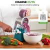 imageNutrichef 3 in 1 Cheese Grater ampamp Shredder  Strong Suction Base Rotary Handle with Safety Lock  Includes Hand Crank ampamp 3 Drum Blades for 3 Textures Fine Medium ampamp Strips  Green