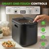 imageNutriChef 4 Quart Electric Kitchen Composter  Smart Countertop Composter Includes 2 Odorless Carbon Filters  Electric Compost Bin for Indoor Use  3 Volume Based Modes Small Medium ampamp Large  Gray