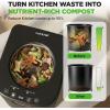 imageNutriChef 4 Quart Electric Kitchen Composter  Smart Countertop Composter Includes 2 Odorless Carbon Filters  Electric Compost Bin for Indoor Use  3 Volume Based Modes Small Medium ampamp Large  Gray