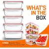 image:imageNutriChef 10Piece Glass Food Containers  Stackable Superior Glass Mealprep Storage Containers Newly Innovated Leakproof Locking Lids wAir Hole FreezertoOvenSafe Red