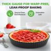 image:imageNutriChef 2 Round Tart Pans 9 Inch Carbon Steel Tart Baking Trays with Removable Base Nonstick amp Even Heat Distribution Includes 100 Parchment Papers Height of 1 Inch Black