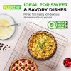 image:imageNutriChef 2 Round Tart Pans 9 Inch Carbon Steel Tart Baking Trays with Removable Base Nonstick amp Even Heat Distribution Includes 100 Parchment Papers Height of 1 Inch Black