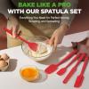image:imageNutriChef 23Piece Baking Utensil Collection with Measuring Tools Silicone Mats Spatulas Whisk amp Oven Mitts  Complete Kitchen Utensils Set and Baking Tool Set Suitable for Home BakersRed and Black