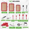 image:imageNutriChef 23Piece Baking Utensil Collection with Measuring Tools Silicone Mats Spatulas Whisk amp Oven Mitts  Complete Kitchen Utensils Set and Baking Tool Set Suitable for Home BakersRed and Black