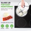 image:imageNutriChef Egg Poacher Pan Set  787 Stainless Steel Poached Egg Cooker with 4 NonStick Poaching Cups Glass Lid Timer Oven Mitt and Spatula for Perfect Poached Eggs Induction Compatible Silver
