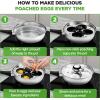 image:imageNutriChef Egg Poacher Pan Set  787 Stainless Steel Poached Egg Cooker with 4 NonStick Poaching Cups Glass Lid Timer Oven Mitt and Spatula for Perfect Poached Eggs Induction Compatible Silver