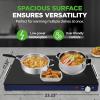 image:imageNutriChef Electric Food Warming Tray  Adjustable Temperature Sleek Glass Surface Energy Efficient amp Space Saving Ideal for Buffets Restaurants and Events 2323x 1732x 022 in Blue