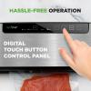 image:imageNutriChef Food Vacuum Sealer Machine 110W Stainless Steel Automatic Chamber Vacuum Sealer with LED Touch Controls For Food Storage 5 Reusable Vacuum Bags Hose amp Wine Stopper 14 x 6 x 3