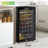 image:imageNutriChef PKCWC340 Wine Fridge 34 Bottle Single Zone Beverage Chiller 935L Capacity 33x19x17 IN Black