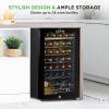 image:imageNutriChef PKCWC340 Wine Fridge 34 Bottle Single Zone Beverage Chiller 935L Capacity 33x19x17 IN Black