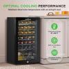 image:imageNutriChef PKCWC340 Wine Fridge 34 Bottle Single Zone Beverage Chiller 935L Capacity 33x19x17 IN Black