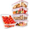 image:imageNutriChef 10Piece Glass Food Containers  Stackable Superior Glass Mealprep Storage Containers Newly Innovated Leakproof Locking Lids wAir Hole FreezertoOvenSafe Red