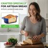 image:imageNutriChef 10 Enameled Cast Iron Bread Pan with Lid Oval Loaf Dutch Oven with Silicone Gloves OvenSafe to 500F for Baking Roasting Stewing amp More Dishwasher Safe BlueBlue