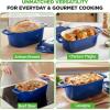 image:imageNutriChef 10 Enameled Cast Iron Bread Pan with Lid Oval Loaf Dutch Oven with Silicone Gloves OvenSafe to 500F for Baking Roasting Stewing amp More Dishwasher Safe BlueBlue
