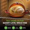 image:imageNutriChef 102 Enameled Cast Iron Bread Oven DomeShaped Sourdough Baking Pan with Handles amp Silicone Gloves OvenSafe to 500F Dishwasher Safe Dutch Oven Bread Pan RedRed