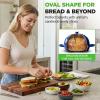image:imageNutriChef 102 Enameled Cast Iron Bread Oven DomeShaped Sourdough Baking Pan with Handles amp Silicone Gloves OvenSafe to 500F Dishwasher Safe Dutch Oven Bread Pan RedBlue