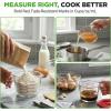 image:imageNutriChef 12 and 4 Cups Glass Measuring Cup Set with Lids 8 17 and 34 oz  HeatResistant Borosilicate Liquid Measure Cups with EasyRead Scale for Cooking Baking amp Food Storage Dishwasher Safe