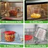 image:imageNutriChef 2 and 4 Cups Glass Measuring Cup Set with Lids 17 amp 34 oz  HeatResistant Borosilicate Liquid Measure Cups with EasyRead Scale for Cooking Baking and Food Storage Dishwasher Safe